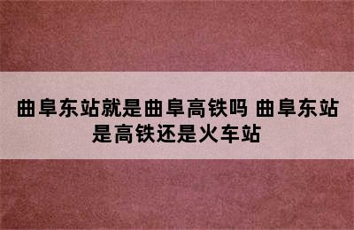 曲阜东站就是曲阜高铁吗 曲阜东站是高铁还是火车站